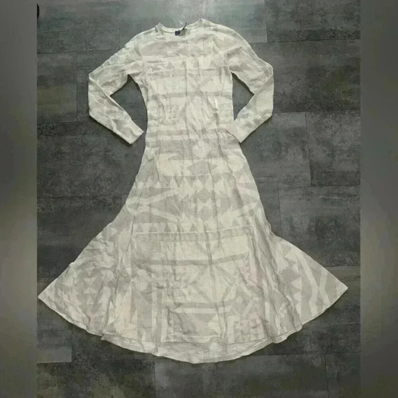 NEW Polo Ralph Lauren Southwestern Aztec Beige Thermal Midi Maxi Dress S… - Picture 3 of 10